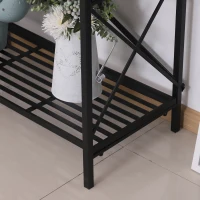 HOMCOM® Standregal Bücherregal Lagerregal Aufbewahrungsregal Pflanzregal Schuhregal Metall Schwarz 80 x 40 x 160 cm(m-6)