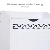 HOMCOM® Badschrank Wäschekorb Truhe Kiste Aufbewahrungsbox mit Deckel MDF Weiß 55 x 34 x 58 cm(m-5)