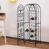 HOMCOM® Weinregal für 45 Flaschen Weinschrank Metall Schwarz(m-1)