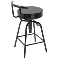 HOMCOM® Barstuhl Barhocker mit Luftdruckfeder höhenverstellbar PU Metallgestell 38 x 43 x (74–82) cm(m-7)