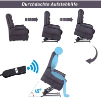 HOMCOM® Massagesessel Aufstehhilfe Wärmefunktion 88 x 83 x 110 cm Braun(m-5)