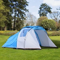 Outsunny® Campingzelt Kuppelzelt Blau L375 x B240 x H150cm(m-1)