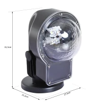 HOMCOM® LED Projektor Lichter Lichteffekt Schneeflocke Weihnachten Schwarz(m-2)