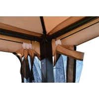 Outsunny® Luxus Gartenschaukel Hollywoodschaukel Doppeldach Bettfunktion Moskitonetz(m-8)