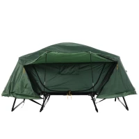 Outsunny® Faltbares Campingzelt 2-Schicht-Zelt Tragetasche Stahl Alu Oxford Grün(m-5)