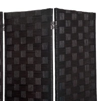 HOMCOM® Paravent Raumteiler 4 tlg. Trennwand Bambus Holz Braun(m-6)