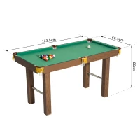 HOMCOM® Billardtisch Mini Billard Tisch Pool mit Kugeln Zubehör 123,5x66,5cm(m-3)