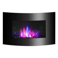 HOMCOM® Elektrokamin | Kaminofen | 1000 / 2000 W W | Inkl. Fernbedienung | 88,5 x 13,5 x 56 cm | Schwarz(m-1)