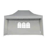 Outsunny® Faltpavillon Faltzelt 3x4,5m weiß inkl. 3 Seitenteile(m-4)