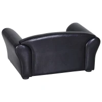 PawHut® Hundesofa Hundebett Hundecouch Haustierbett Hundematte Kunstleder Schwarz(m-6)