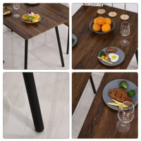 HOMCOM® Essgruppe mit 2 Stühlen Esszimmergarnitur Sitzgruppe Tischgruppe Braun+Schwarz(m-7)