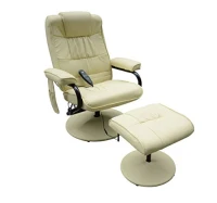 Homcom Massagesessel Relaxsessel Fernsehsessel 10 Point Massage mit Heizfunktion inkl Hocker (Modell3)(m-4)