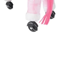 HOMCOM Schaukelpferd mit Rollen (pink) Kinder Schaukeltier(m-2)