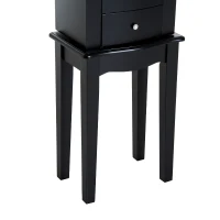 HOMCOM® Schmuckschrank mit Spiegel Schmuckkasten Holz Schwarz(m-6)