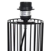 HOMCOM® Tischlampe mit E27 Fassung Tischleuchte Nachttischlampe Metall Schwarz(m-8)