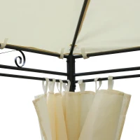 Outsunny® Gartenpavillon Pavillon Festzelt Partyzelt wetterfest Zelt mit Seitenwänden Cremeweiß 4 x 3 m(m-6)