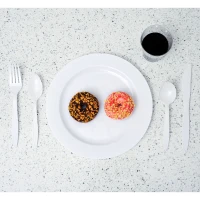 550 Einweg Besteck Set 100 Messer+200 Löffel+50 Gabeln+100 Tasse Plastik(m-2)