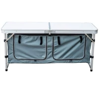 Outsunny Alu Campingtisch Klapptisch Garten Falttisch höhenverstellbar mit Raumtasche(m-1)