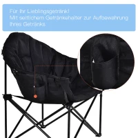 Outsunny® Campingstuhl Klappstuhl mit Becherhalter Tragetasche Outdoor Oxford Schwarz(m-5)