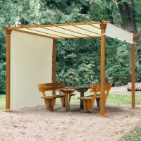 Outsunny® Pavillon Pergola Überdachung Sonnenschutz Einstellbares Stoffdach Polyester(m-2)