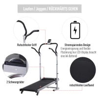 HOMCOM® Laufband nicht elektrische Laufmaschine LCD-Display 3 Neigungen Klappbar Stahl 123 x 58,5 x 115-140 cm(m-4)