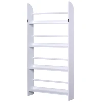 HOMCOM® Bücherregal 4 Ebenen Bücherhalter Aufbewahrungsregal Wandmontage Wasserfest Holz 59 x 12 x 113 cm(m-7)