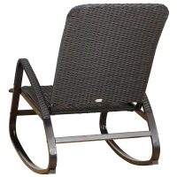 Outsunny® Schaukelstuhl Schwingsessel mit Fußstütze 3-fache Rückenlehne PE Rattan Schwarz(m-8)