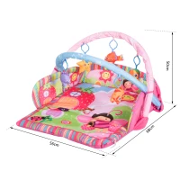 HOMCOM® Kinderteppich Tiere Krabbeldecke mit Spielbogen Bunt Käferform(m-2)