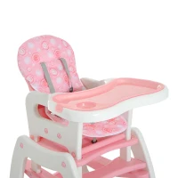 HOMCOM® 3 in 1 Kinderhochstuhl - Kombihochstuhl - Rosa-Weiß(m-7)