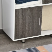 Boekenkast vrijstaande stelling keukenkast kubusrek met opbergvakken wit + grijs(m-9)