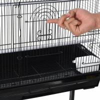 PawHut® Vogelkäfig Vogelhaus Vogelvoliere Metallvoliere für Vögel mit Ständer rollbar(m-9)