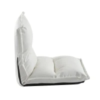 HOMCOM® Sitzkissen Relaxliege Liege Bodenkissen Sitzsack verstellbar mit Lehne Weiß(m-12)