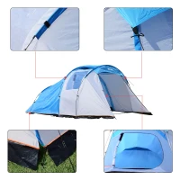 Outsunny® Campingzelt Kuppelzelt Blau L375 x B240 x H150cm(m-8)