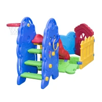 Kinderrutsche Spielzeug Gartenrutsche Kinder Rutsche mit Zaun(m-9)