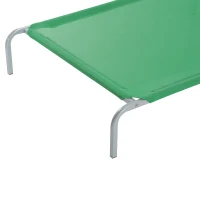 PawHut® Haustierbett | Haustierekissen | Metall, Textilene | 89 x 58 x 20 cm | Grün, Silber(m-5)