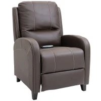 HOMCOM® Massagesessel mit Fußstütze und Heizfunktion | Relaxsessel | Braun | 70 x 93 x 100 cm(m-1)