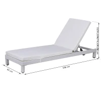 Outsunny® 2er-Set Sonnenliege Relaxliege Rückenlehne 5-stufig verstellbar mit Kissen Polyrattan 196 x 65 x 22 cm(m-3)