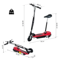 HOMCOM® Elektroroller Kinderroller Roller mit Sitz Tretroller klappbar 120W rot(m-2)