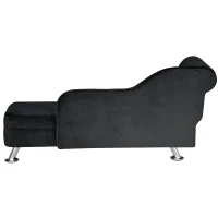 HOMCOM Chaiselongue Sofa Relaxliege Recamiere Chesterfield schwarz(m-3)