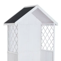 Outsunny® Laubenbank Philosophenbank mit Stauraum H225cm Weiß(m-5)