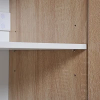 HOMCOM® Küchenwagen Servierwagen Rollwagen Rollbar aus Spanplatte Eiche 78 x 39,5 x 88,5 cm(m-7)