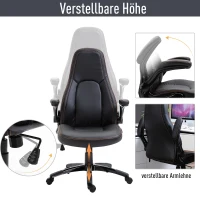 Vinsetto Bürostuhl Wippfunktion verstellbare Armlehnen Farbe Kaffee(m-5)