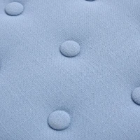 HOMCOM® Hocker mit Stauraum Polsterhocker Fußhocker Sitzhocker Leinen Hellblau Ø38 x 38cm(m-9)