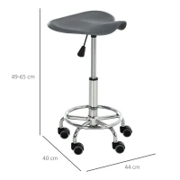 HOMCOM® Hocker-Set 2-teilig Barhocker Bürohocker Hocker Kunststoff Stahl Grau(m-3)