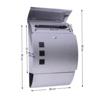 SKRZYNKA NA LISTY Z GAZETNIKIEM stal nierdzewna(m-2)