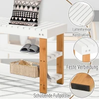 HOMCOM® Schuhbank, Sitzbank, Sitztruhe, Eingangsbereich, Dreistufiges Design Kiefernholz(m-4)