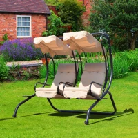 Outsunny® Hollywoodschaukel Gartenschaukel mit Sonnendach 2-Sitzer(m-1)