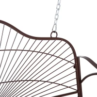 Outsunny Hängebank Schaukel Bank Gartenschaukel mit Ketten, Metall, Braun, 122x58x57cm(m-7)