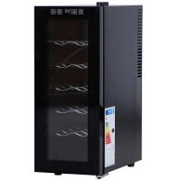 HOMCOM® Weinkühlschrank Freistehender Einzonen-Kühlschrank 12 Flaschen 11-18 °C ESG(m-3)