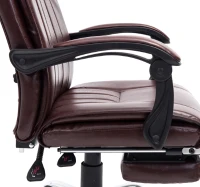 HOMCOM Bürostuhl mit Beinablage Chefsessel verstellbar Kunstleder dunkelbraun(m-8)